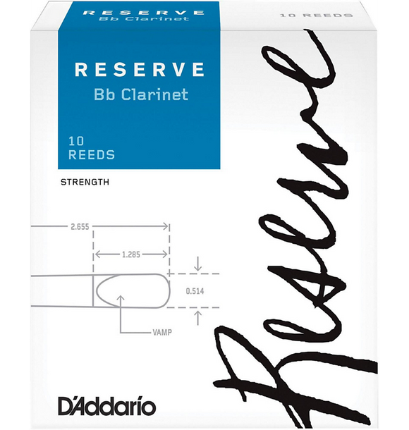 D'Addario Reserve B-Flat Clarinet Reeds (Box of 10)